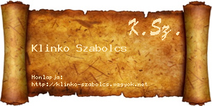 Klinko Szabolcs névjegykártya